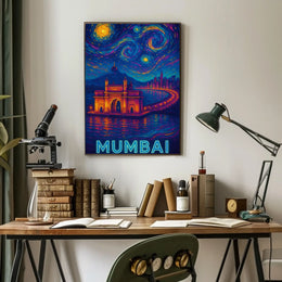 Starry Night Mumbai Gateway Travel Poster PosterGoat