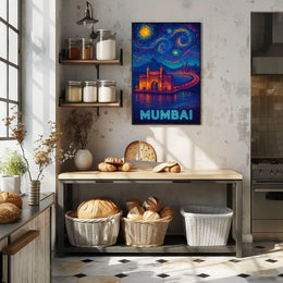 Starry Night Mumbai Gateway Travel Poster PosterGoat