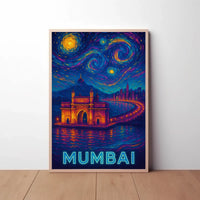 Starry Night Mumbai Gateway Travel Poster PosterGoat