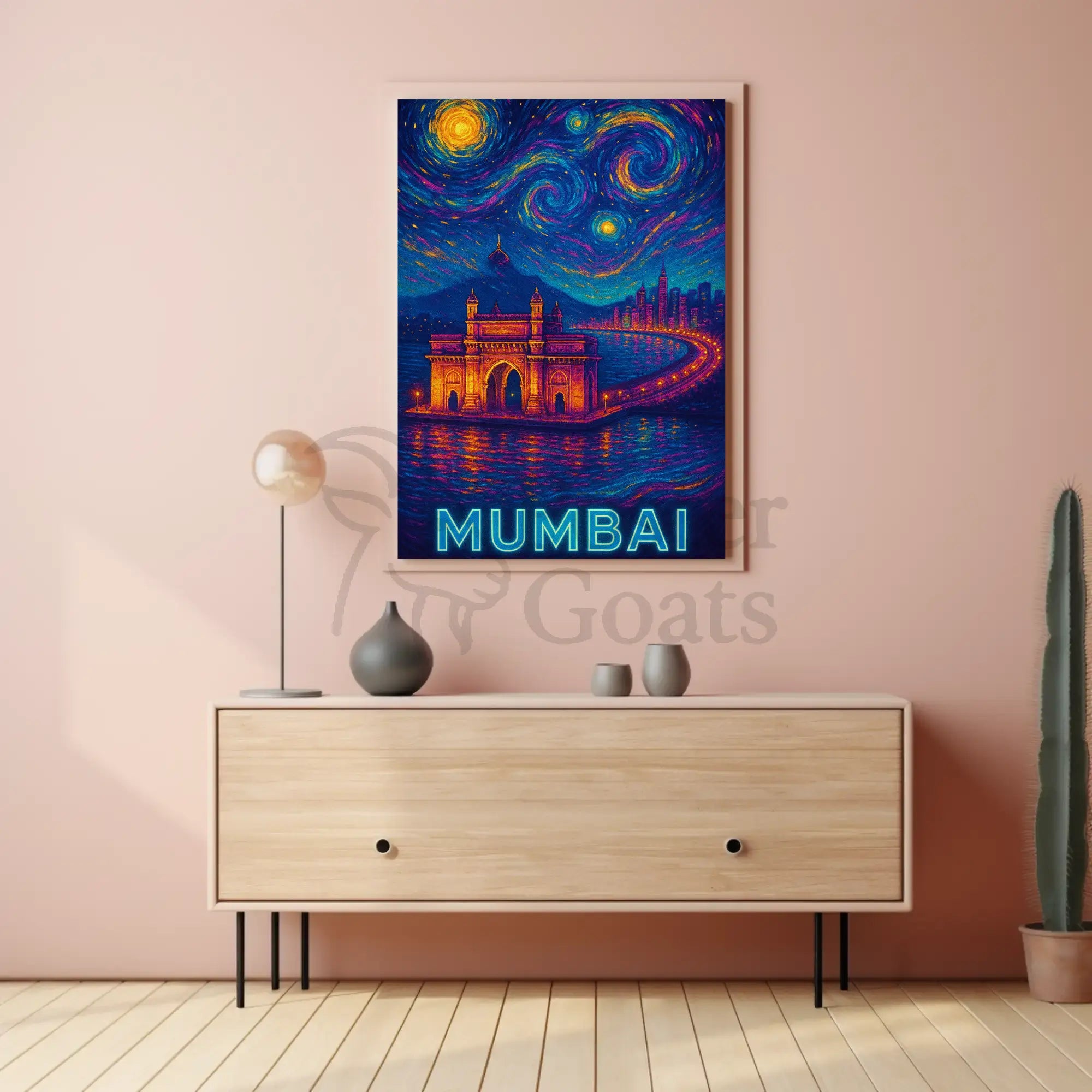 Starry Night Mumbai Gateway Travel Poster PosterGoat