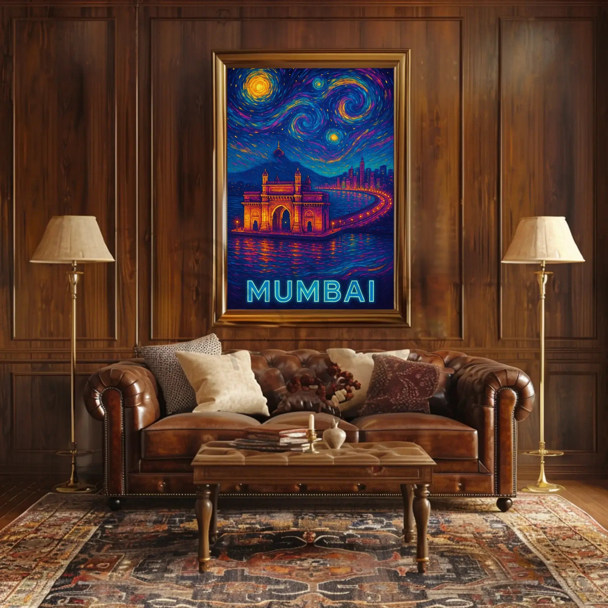 Starry Night Mumbai Gateway Travel Poster PosterGoat