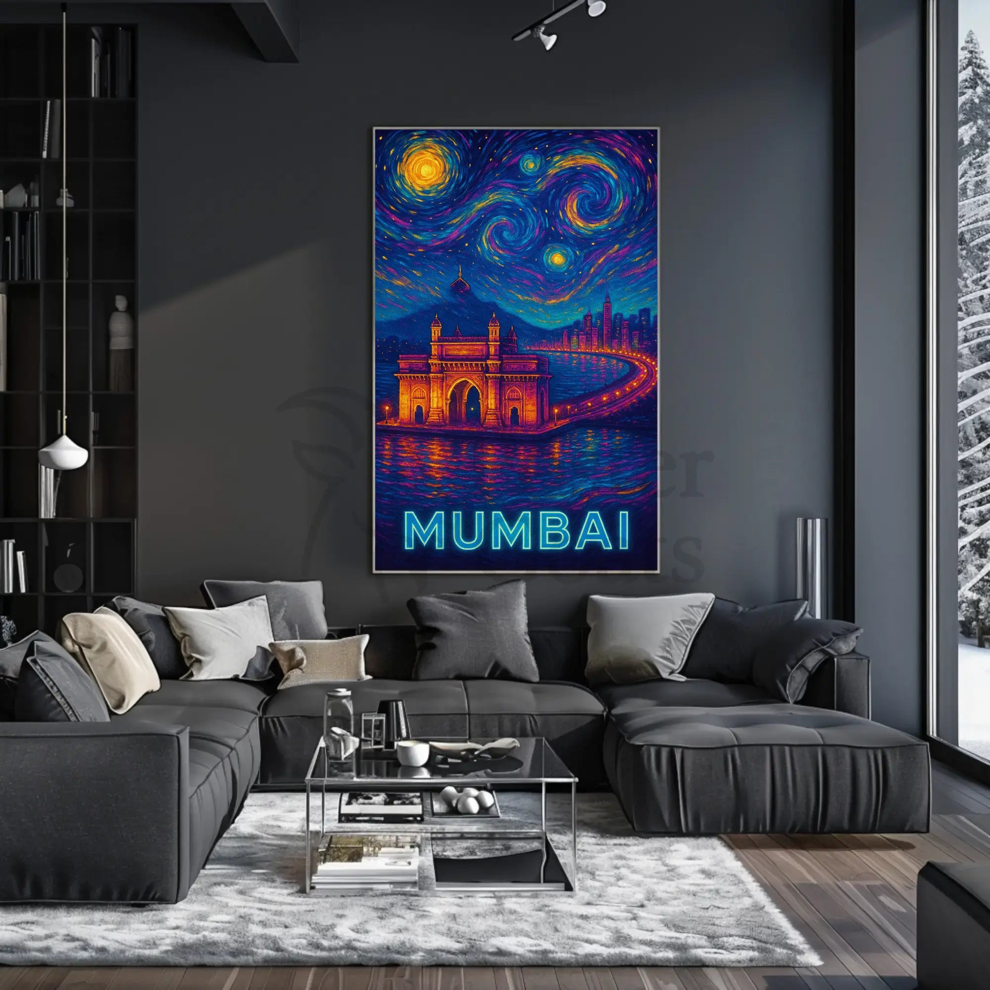 Starry Night Mumbai Gateway Travel Poster PosterGoat