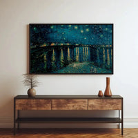Starry Night River Tranquility Artistic Impressionism Poster PosterGoat