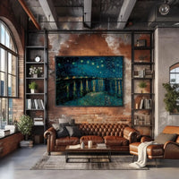 Starry Night River Tranquility Artistic Impressionism Poster PosterGoat