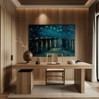 Starry Night River Tranquility Artistic Impressionism Poster PosterGoat