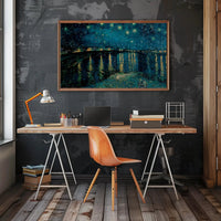 Starry Night River Tranquility Artistic Impressionism Poster PosterGoat