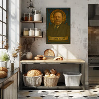 Stately William H. Taft Stained-Glass Historical Poster PosterGoat