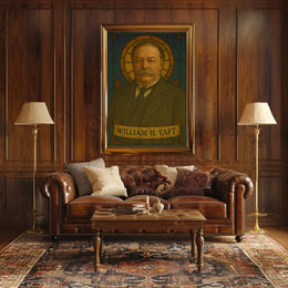 Stately William H. Taft Stained-Glass Historical Poster PosterGoat