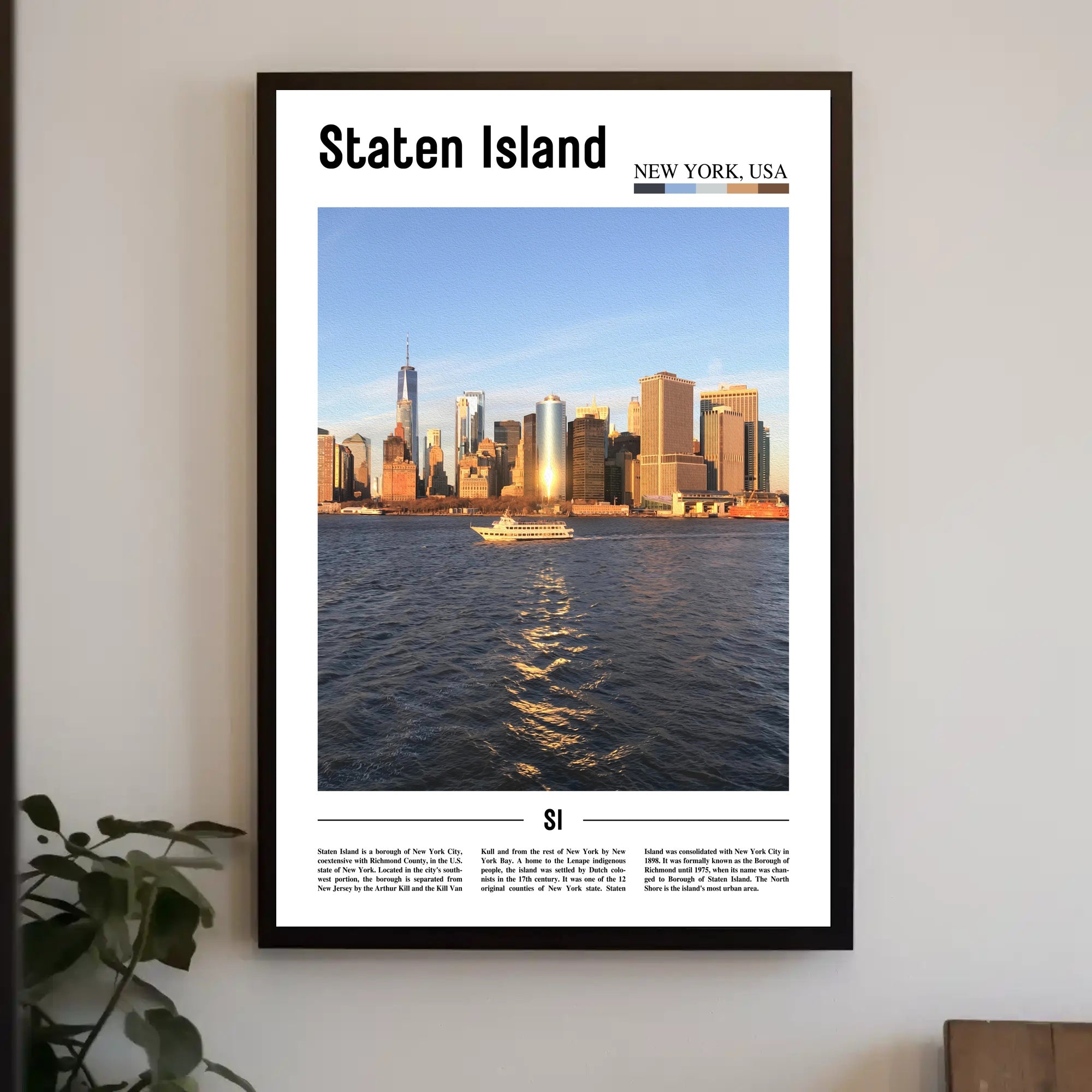 Staten Island Skyline New York Travel Poster PosterGoat