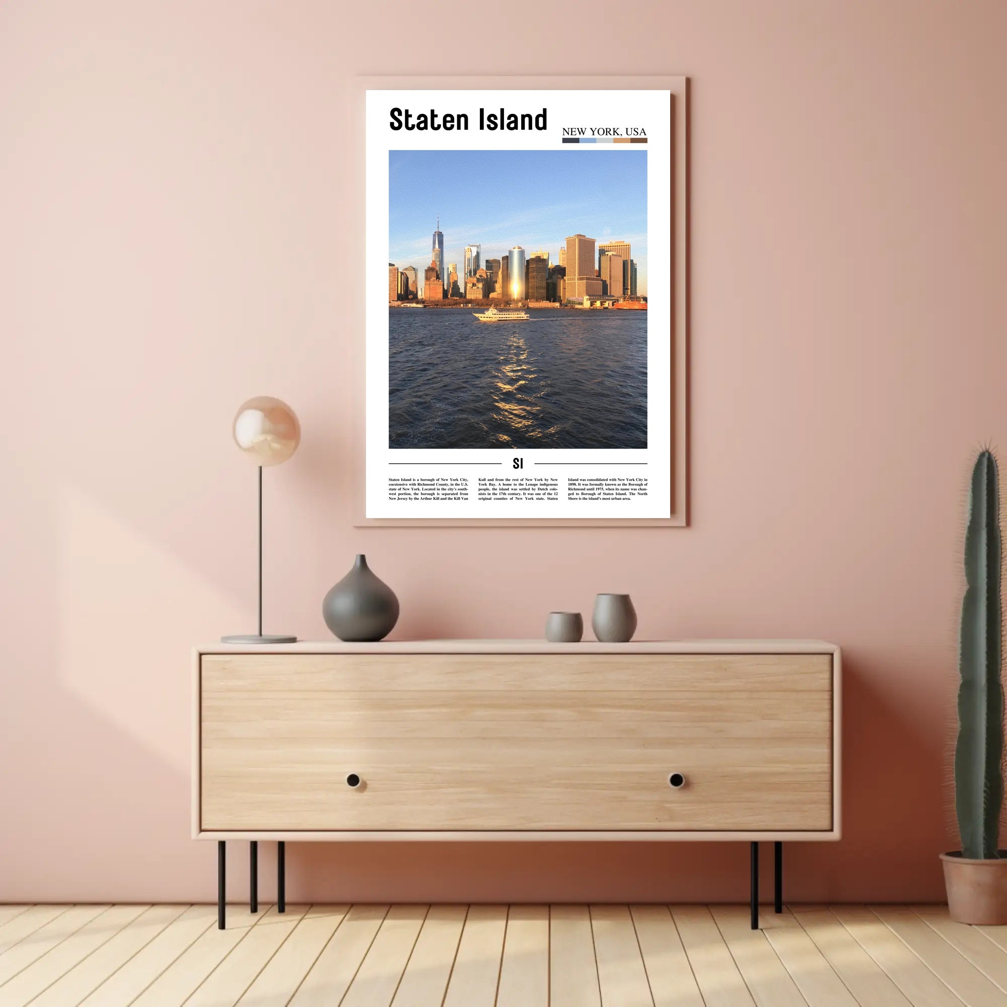 Staten Island Skyline New York Travel Poster PosterGoat