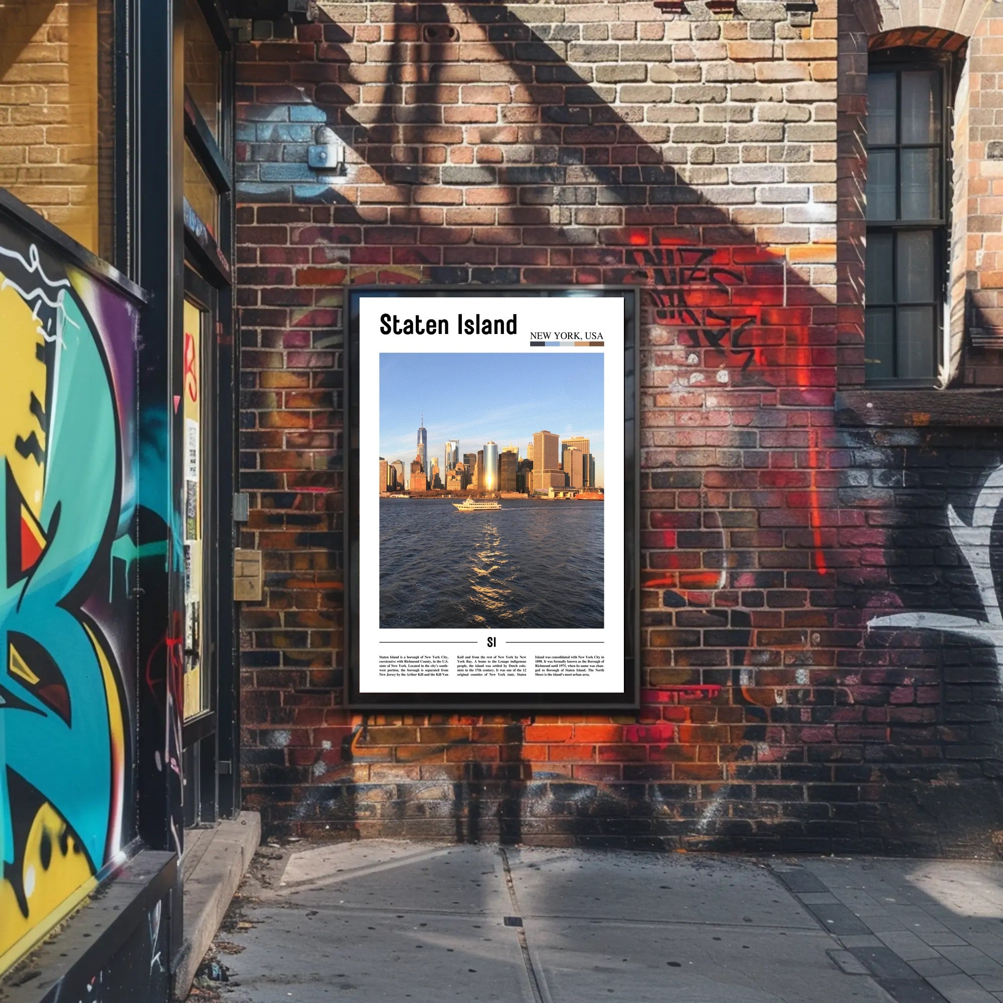 Staten Island Skyline New York Travel Poster PosterGoat