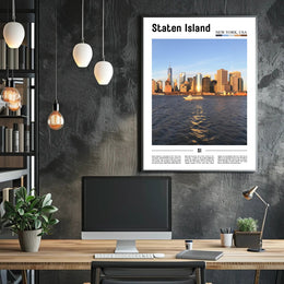 Staten Island Skyline New York Travel Poster PosterGoat