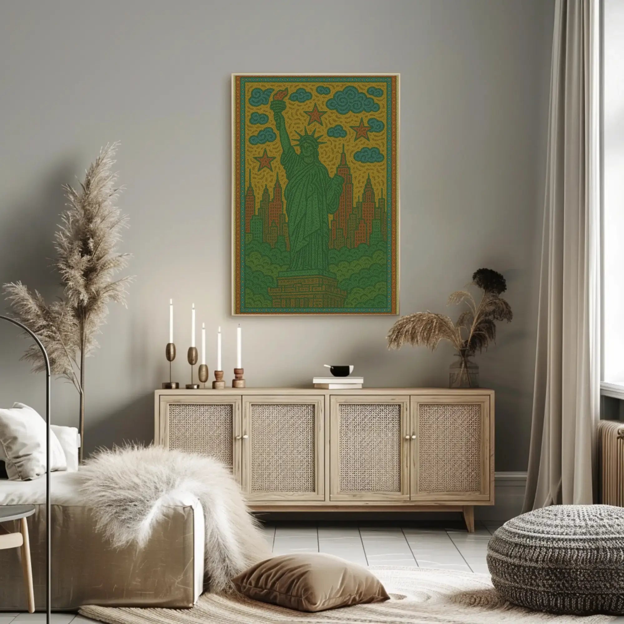 Statue Liberty Retro New York City Travel Poster PosterGoat