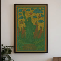 Statue Liberty Retro New York City Travel Poster PosterGoat