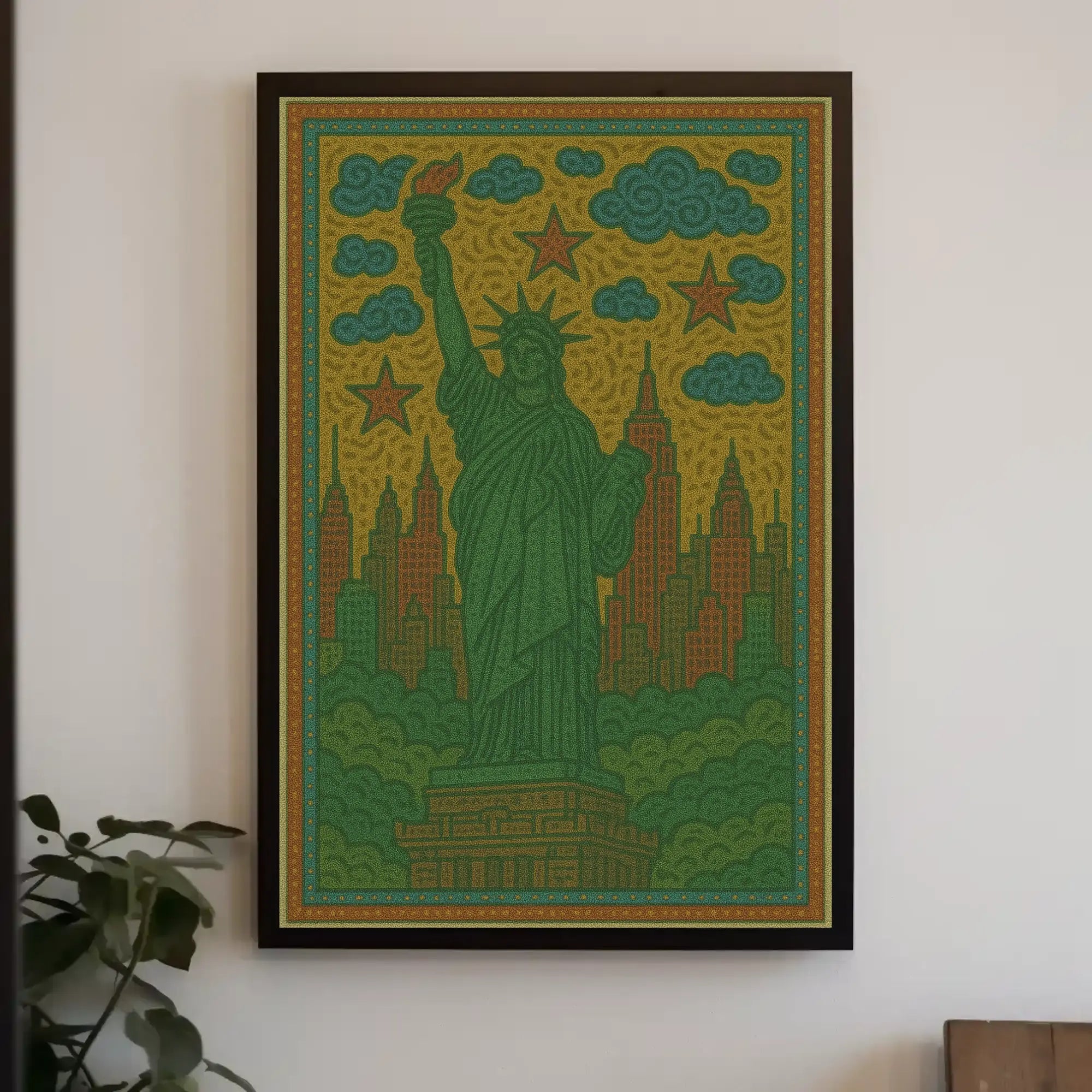 Statue Liberty Retro New York City Travel Poster PosterGoat