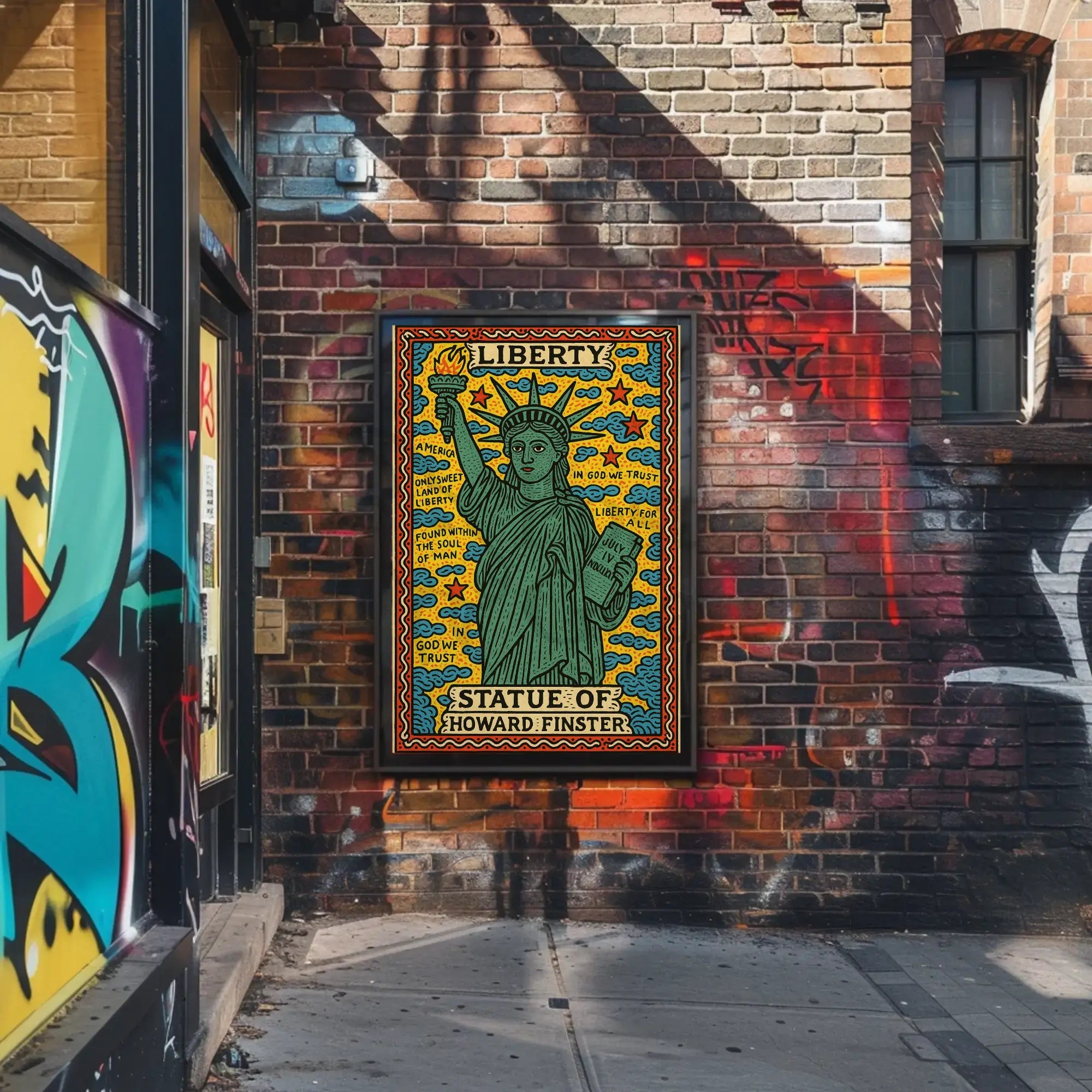 Statue of Liberty Folk Art Cultural Poster PosterGoat