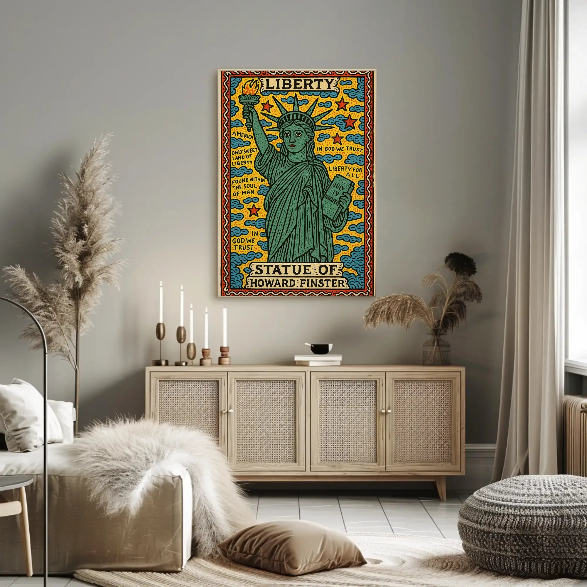Statue of Liberty Folk Art Cultural Poster PosterGoat