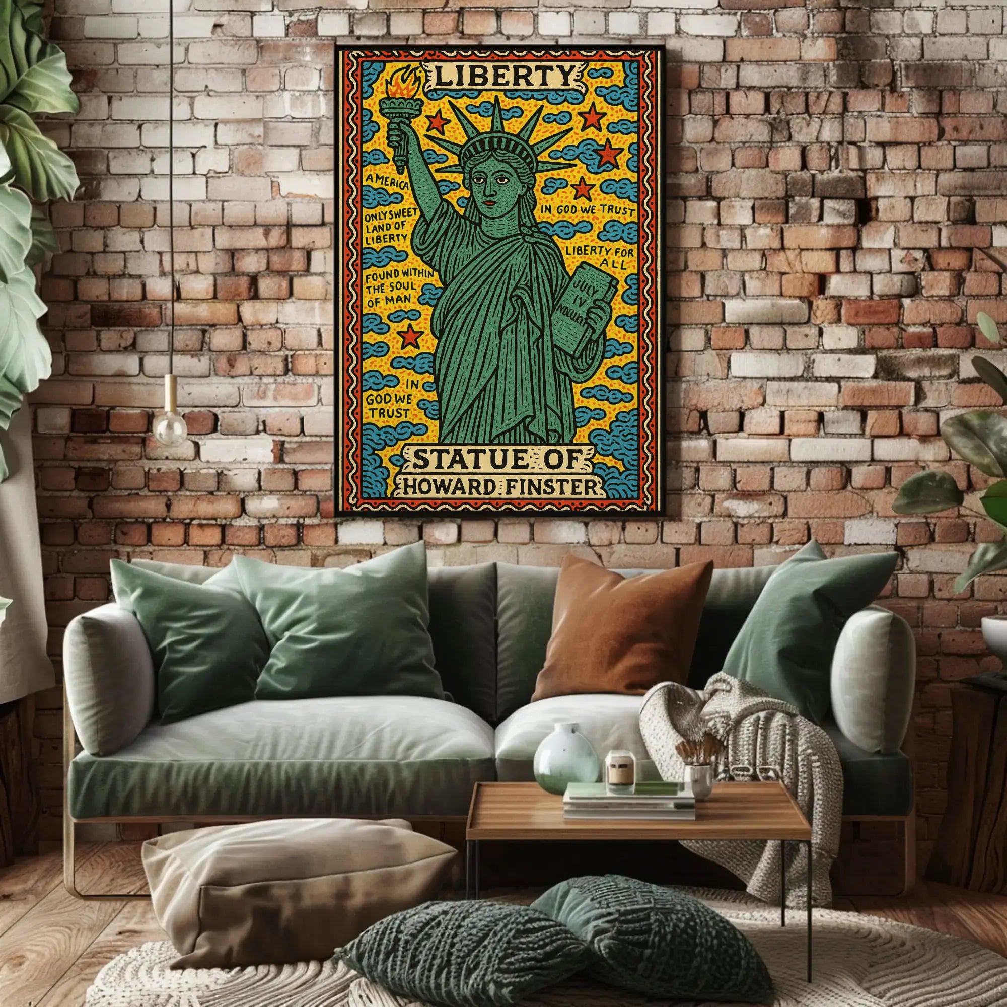 Statue of Liberty Folk Art Cultural Poster PosterGoat