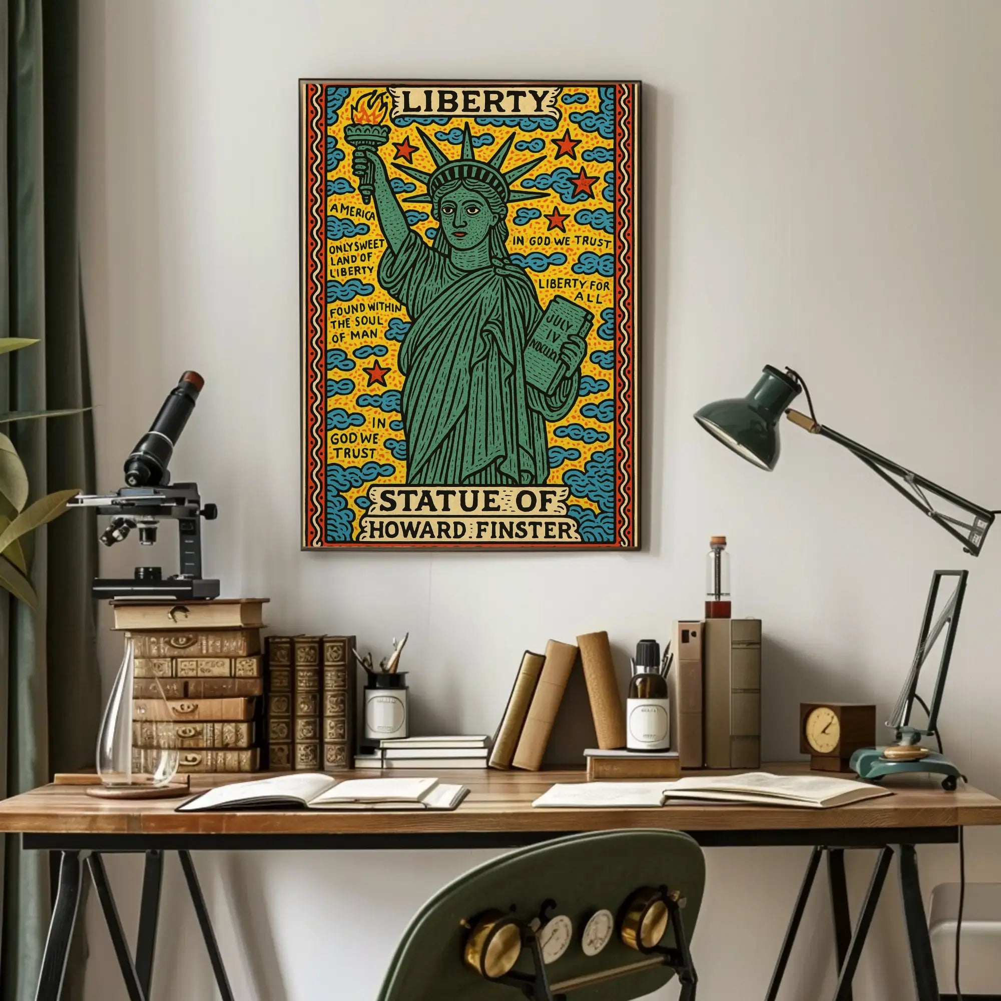 Statue of Liberty Folk Art Cultural Poster PosterGoat