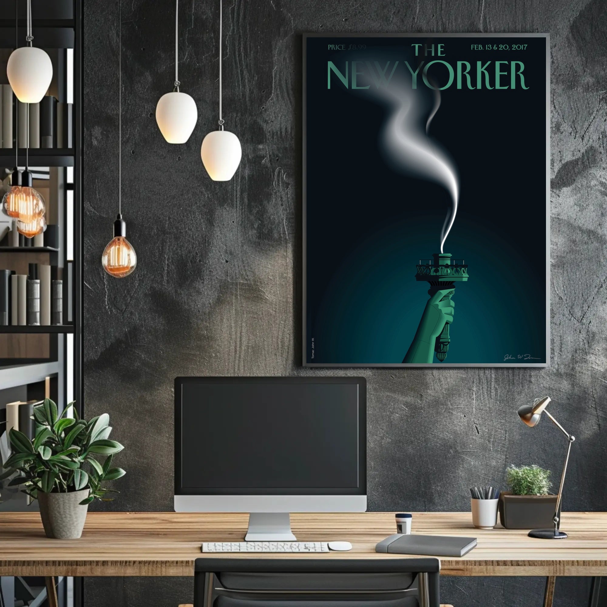 Statue of Liberty New York City Artistic Travel Poster PosterGoat