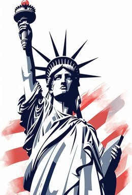 Statue of Liberty Patriotic Pop Culture Poster PosterGoat
