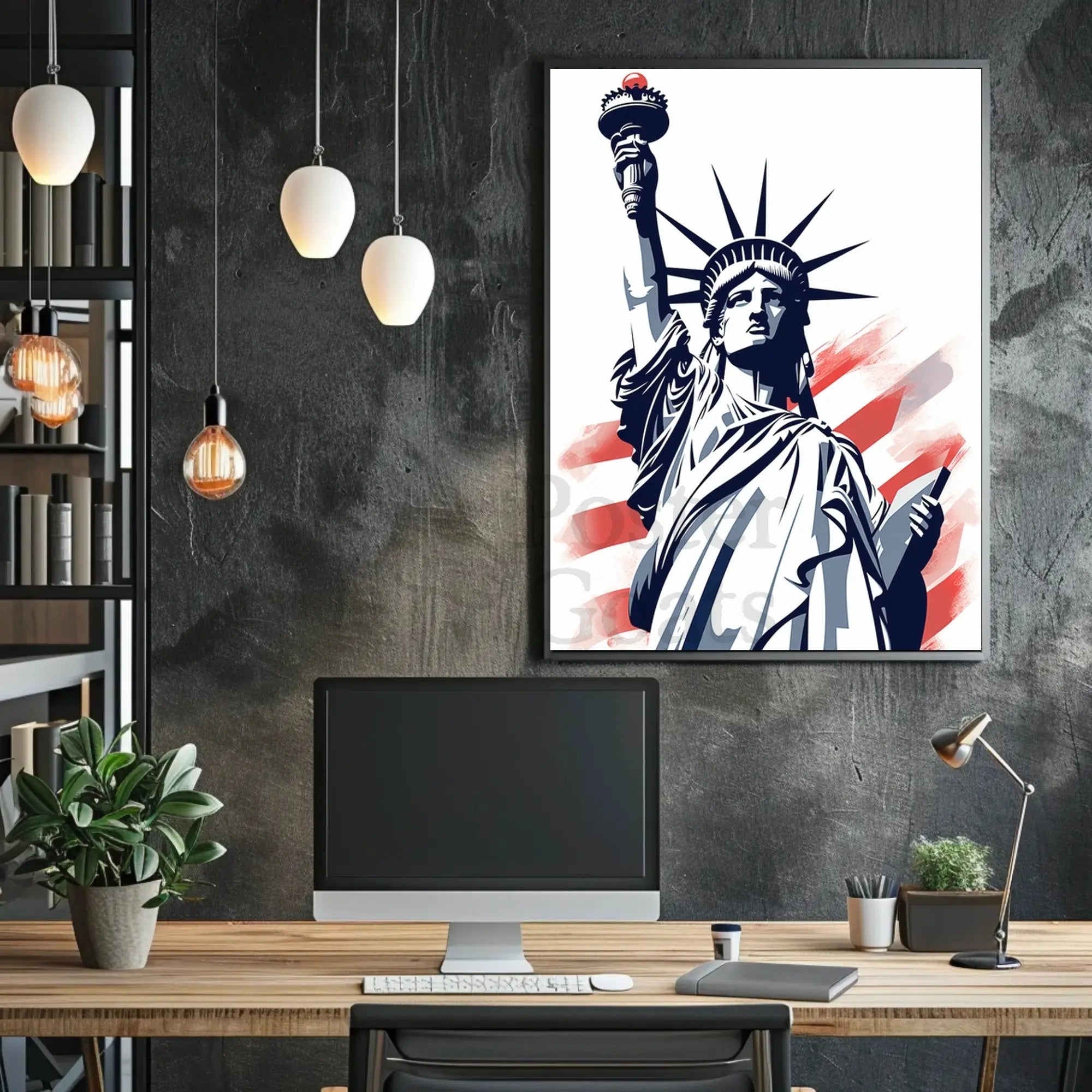 Statue of Liberty Patriotic Pop Culture Poster PosterGoat