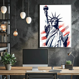 Statue of Liberty Patriotic Pop Culture Poster PosterGoat