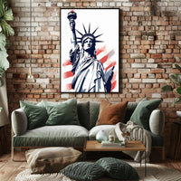 Statue of Liberty Patriotic Pop Culture Poster PosterGoat