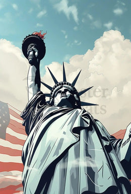 Statue of Liberty Pop Art Style Cultural Poster PosterGoat