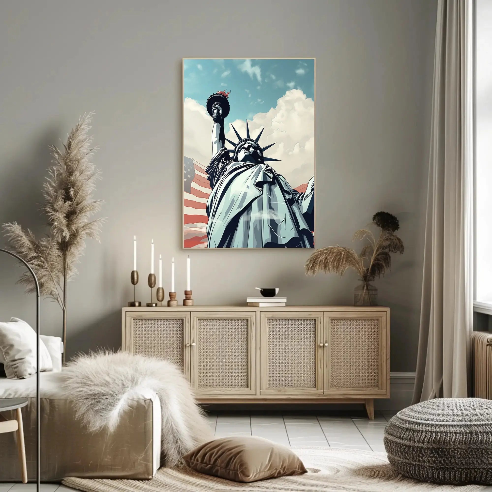 Statue of Liberty Pop Art Style Cultural Poster PosterGoat