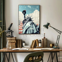 Statue of Liberty Pop Art Style Cultural Poster PosterGoat