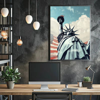 Statue of Liberty Pop Art Style Cultural Poster PosterGoat