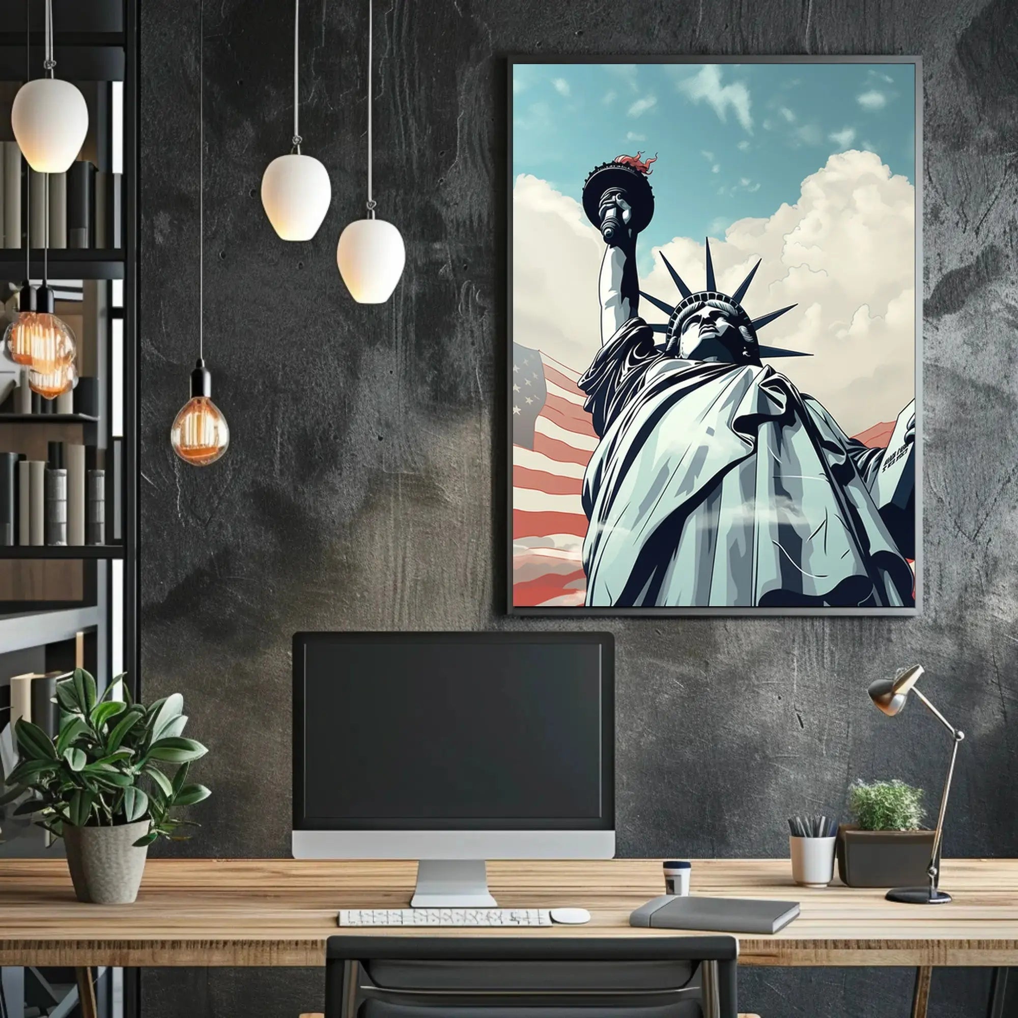 Statue of Liberty Pop Art Style Cultural Poster PosterGoat