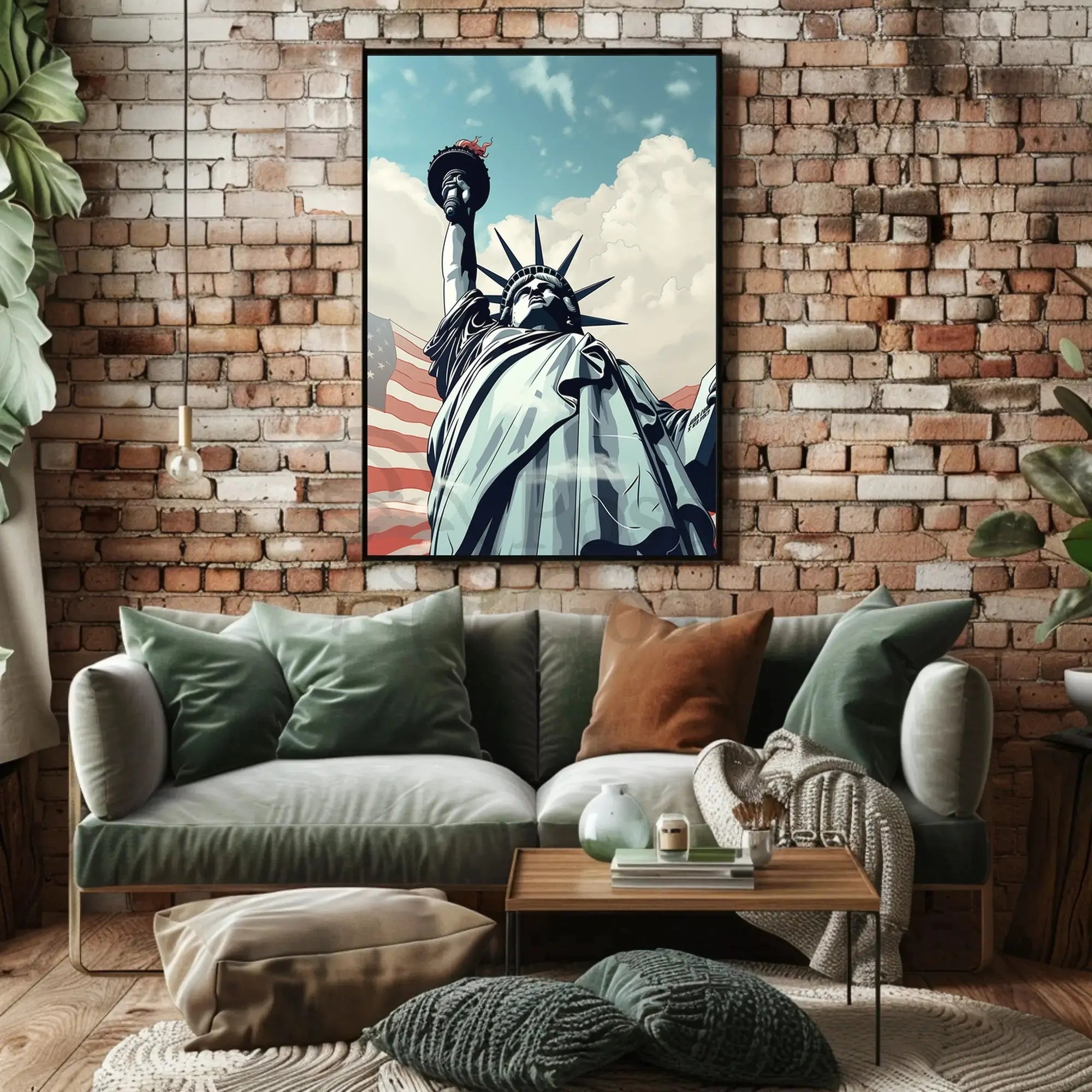 Statue of Liberty Pop Art Style Cultural Poster PosterGoat