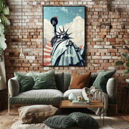 Statue of Liberty Pop Art Style Cultural Poster PosterGoat