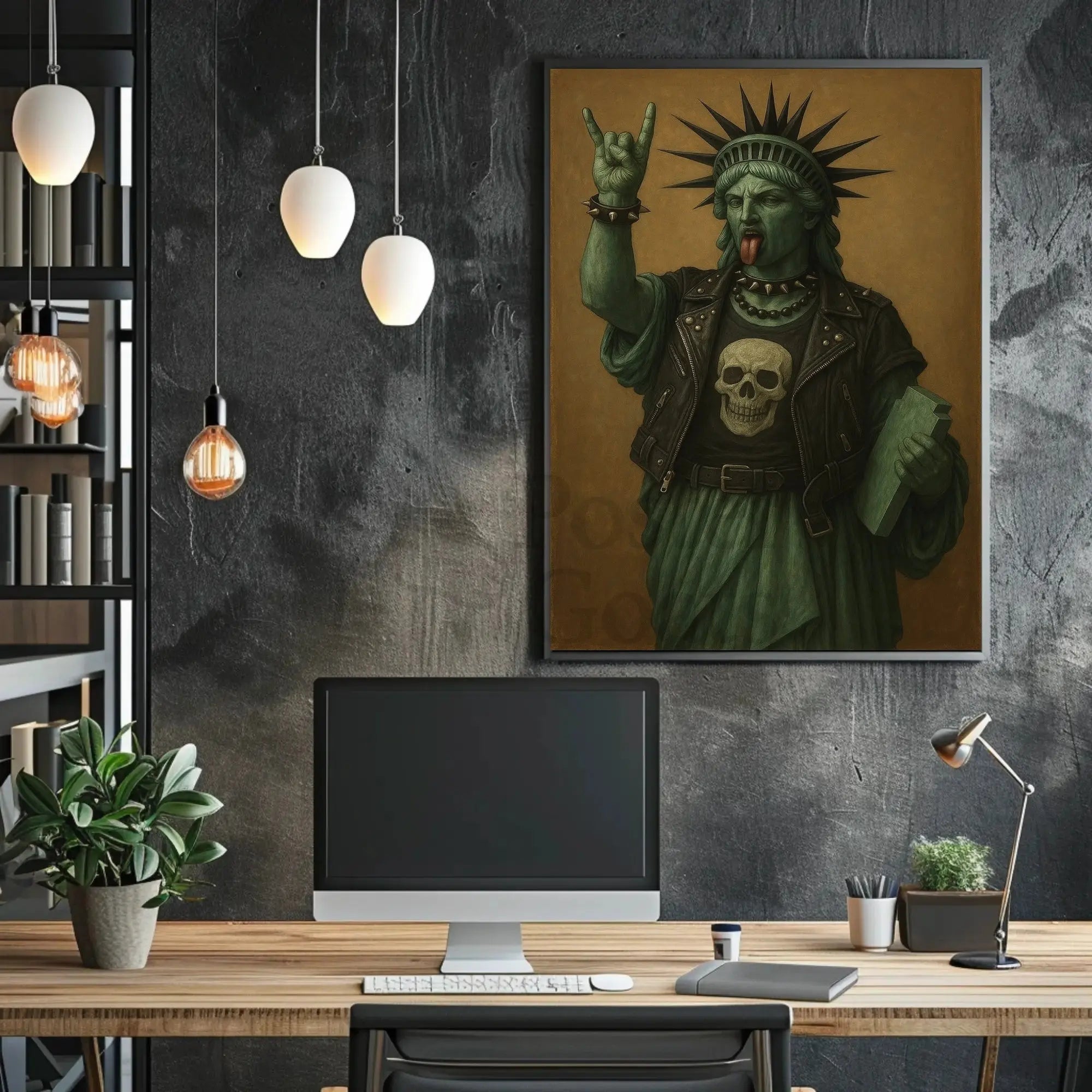 Statue of Liberty Punk Rock Pop Culture Poster PosterGoat