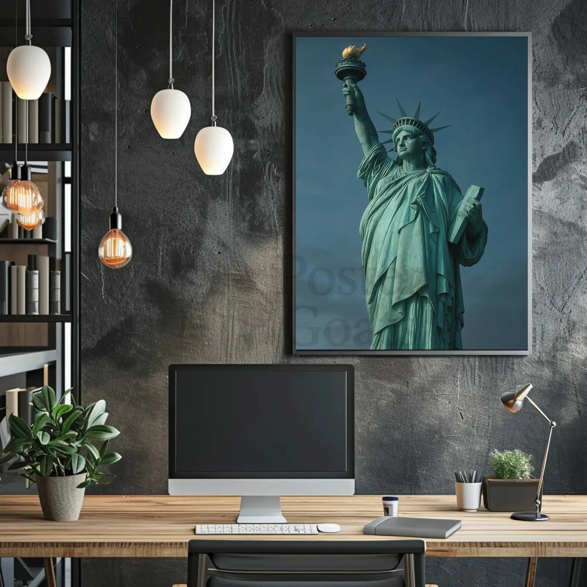 Statue of Liberty Realism Art Print - Cultural Heritage Poster PosterGoat