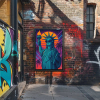 Statue of Liberty Retro Vaporwave Pop Culture Poster PosterGoat