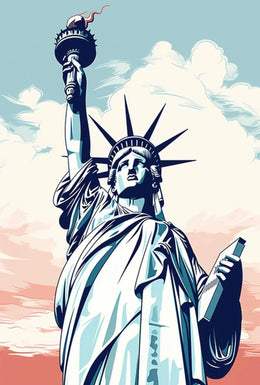 Statue of Liberty Serene Graphic Travel Poster PosterGoat
