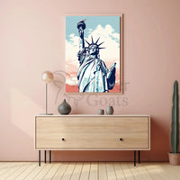 Statue of Liberty Serene Graphic Travel Poster PosterGoat
