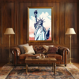 Statue of Liberty Serene Graphic Travel Poster PosterGoat