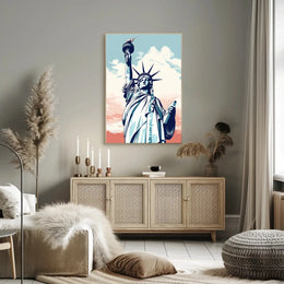 Statue of Liberty Serene Graphic Travel Poster PosterGoat