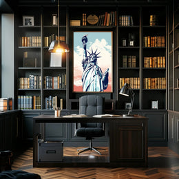 Statue of Liberty Serene Graphic Travel Poster PosterGoat