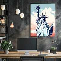 Statue of Liberty Serene Graphic Travel Poster PosterGoat