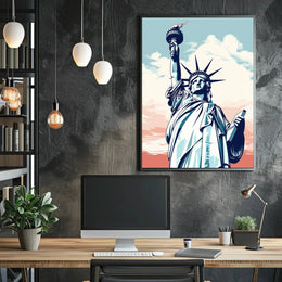 Statue of Liberty Serene Graphic Travel Poster PosterGoat