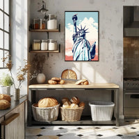 Statue of Liberty Serene Graphic Travel Poster PosterGoat