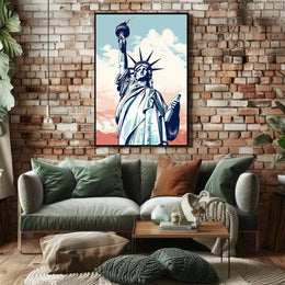 Statue of Liberty Serene Graphic Travel Poster PosterGoat
