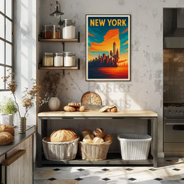 Statue of Liberty Travel Pop Art Skyline Poster PosterGoat