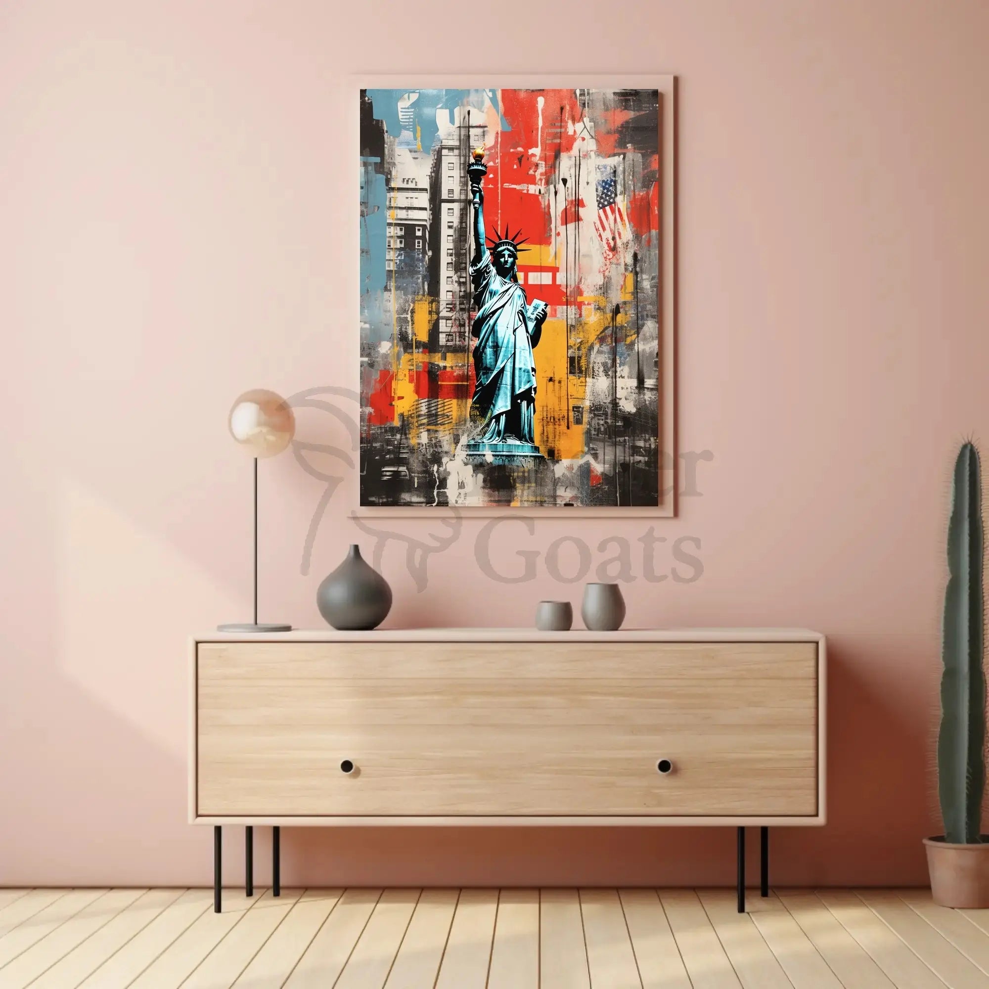 Statue of Liberty Urban Art New York Travel Poster PosterGoat