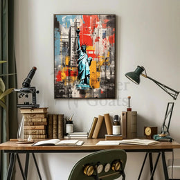 Statue of Liberty Urban Art New York Travel Poster PosterGoat